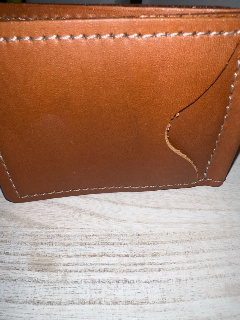 John heart Tan Leather Men’s Money Clip Wallet